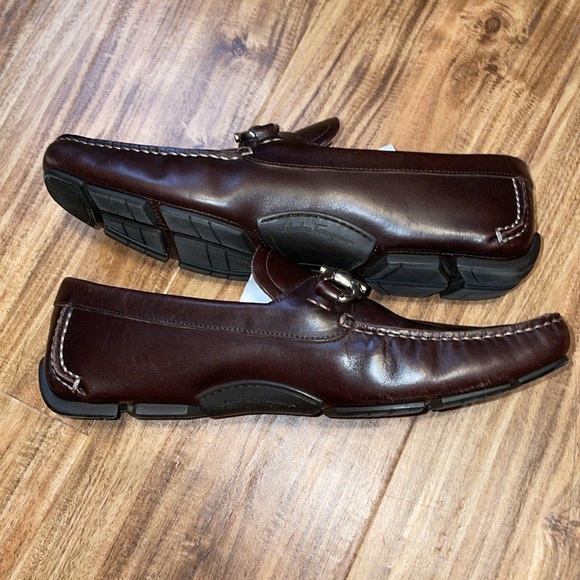 Ferragamo Men's loafers 8.5 EE Parigi driver driving brown leather slip on - Picture 6 of 13